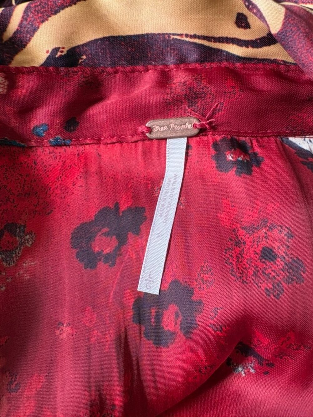 Free People Off The Vine Button Down, Ruby Butterfly Combo L - Picture 9 of 11